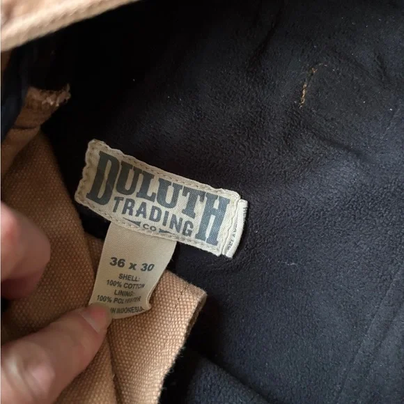 Duluth fleece lined work pants 36x30